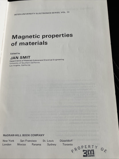 Magnetic Properties of Materials By Jan Smit (Vol 13)