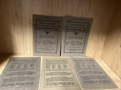 Lot of 5 The FILLMORE Sacred Orchestra Folio No.2 - 1931