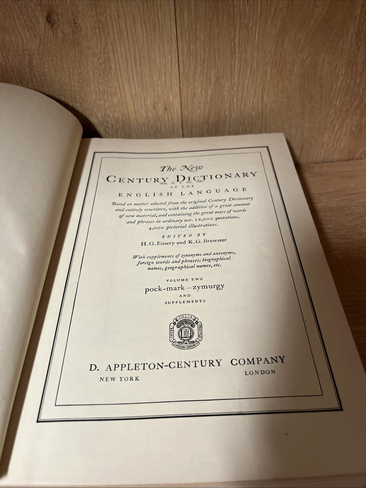 The New Century Dictionary Volume 1 - 2 A Pocket Veto & Poc.Mark - Zymurgy & Sup
