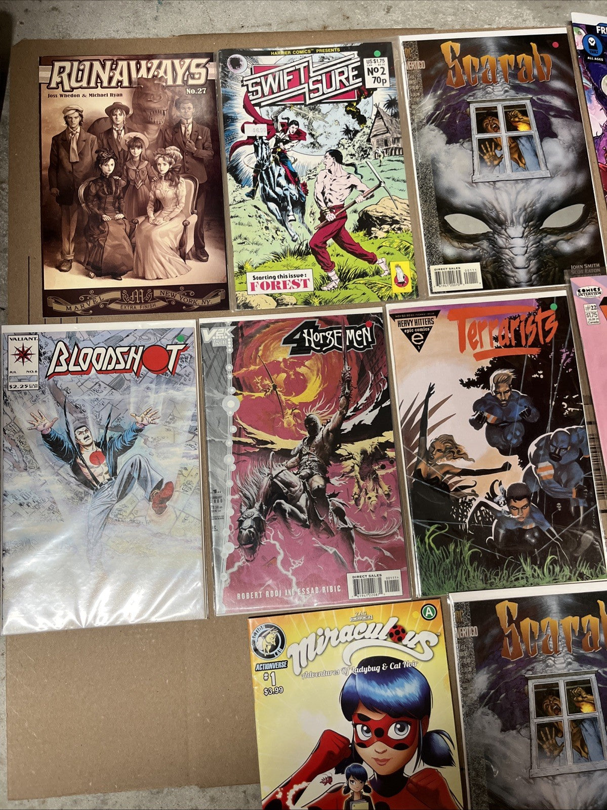 comic book lot 13 Mixed Millennium , DC ActionVerse, V2k,Valant, Comic Interview