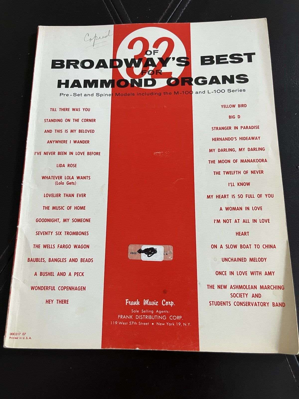 32 Of Broadways Best Sheet Music Hammond Organs Vintage 555