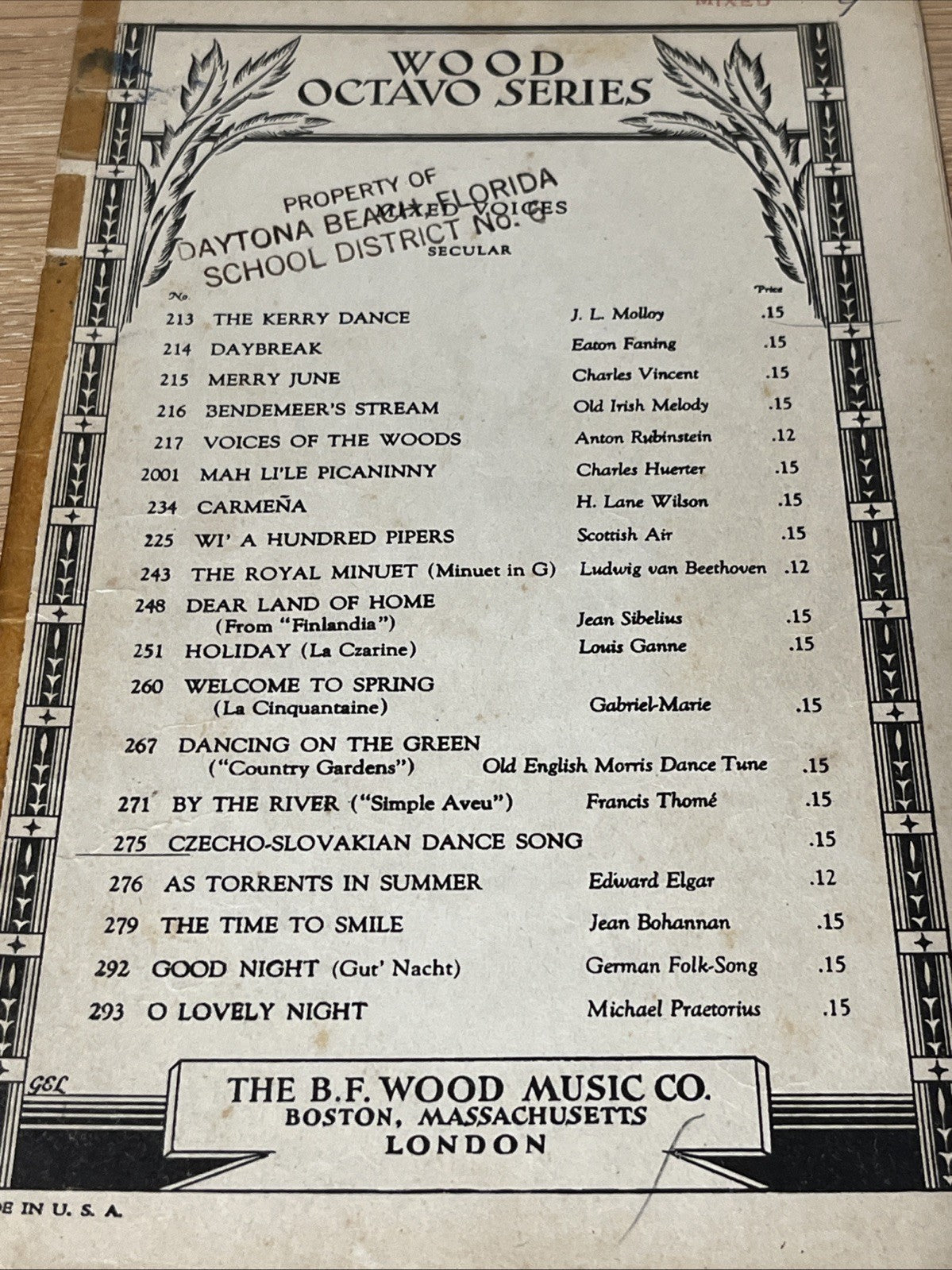 3pc Wood Octavo Series Christmas Carols Music Sheet No 7059-9, 7490-6, 1932/1941