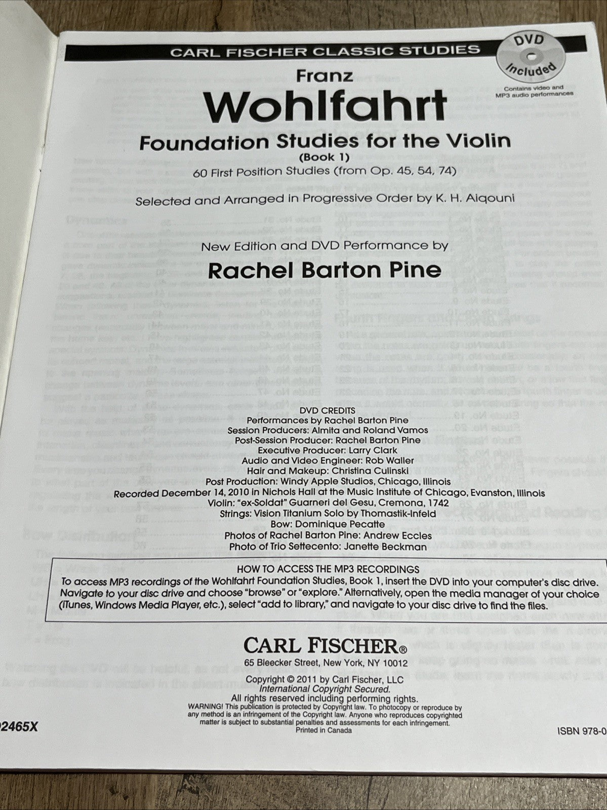 Foundation Studies for the Violin Book 1 (w/DVD) by Arranged by Aiqouni