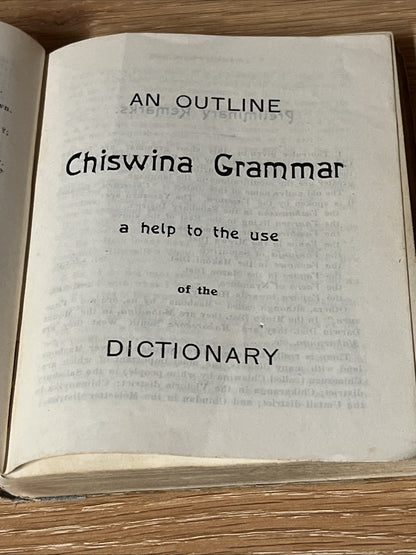 Chiswina Grammar with English-Chiswina Dictionary & Chiswina-English Vocabu 1927