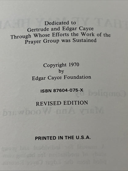 That Ye May Heal Mary Anne Woodward Compiled From Edgar Cayce Readings  1970