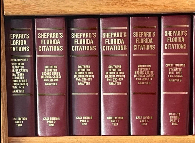 Lot of 5 Shepard’s Florida Citations, All Florida Cases, Analyzed, Case Edition