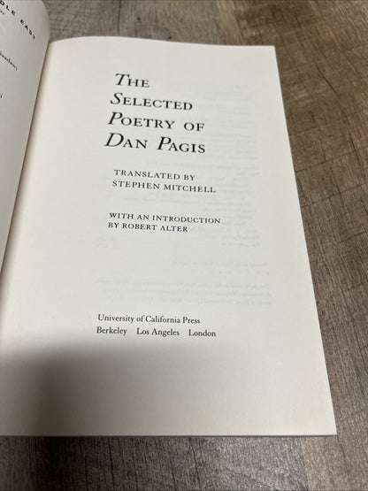 The Selected Poetry of Dan Pagis (Literature of the Middle East) - paperback...