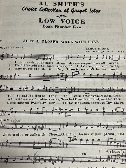 Low Voice No 5  Sheet Music Book  A Collection Of Gospel Songs Baritone ..