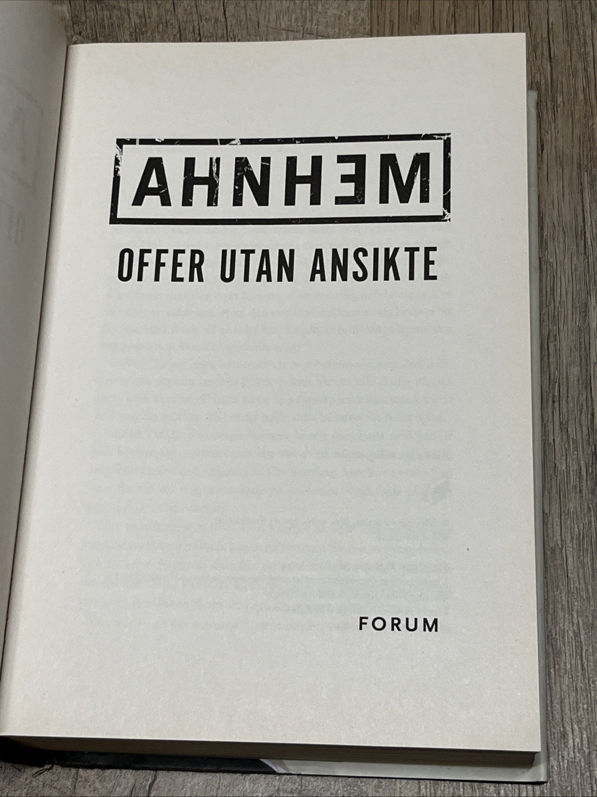 AHNHEM Offer utan ansikte : Victim Without a Face) by Stefan Ahnhem