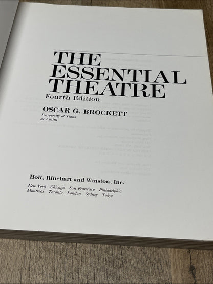 The essential theatre 4th Edition by Oscar G. Brockett 1988