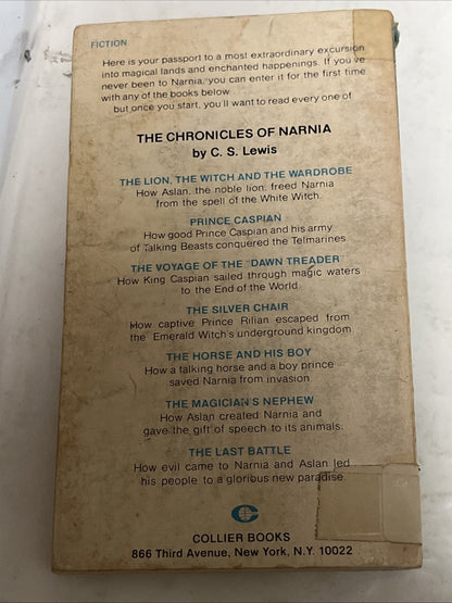 The Chronicles of Narnia Book CS Lewis 1, 2, 3, 5, & 6 Collier Books 1970s