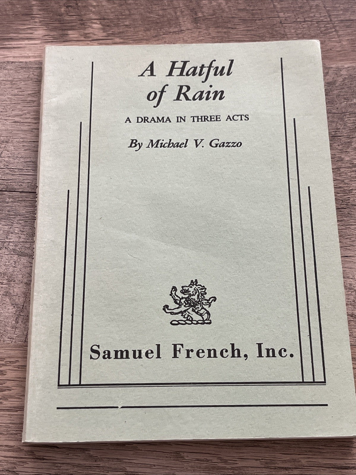 A Hatful of Rain Michael V. Gazzo ~ Acting Edition ~ Script Play ~ 1984