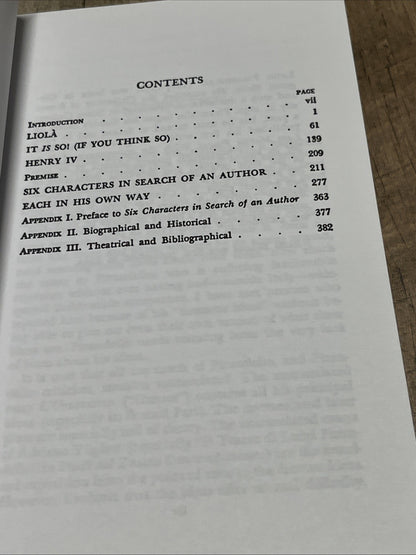 Vintage 50s Naked Masks: Five Plays by Luigi Pirandello