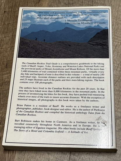 The Canadian Rockies Trail Guide 1986 : A Hiker’s Guide To Banff, Jasper, Yoho