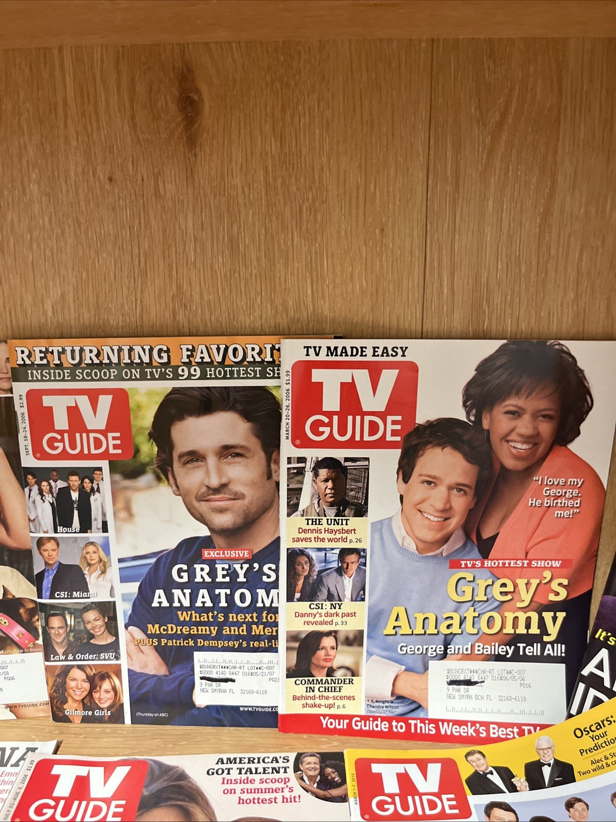 2000'S LOT OF 22 TV GUIDE MAGAZINES 2005 2006 2007  2008 2009 2010 2011