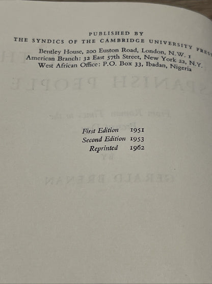 Brenan: The Literature of the Spanish People by Gerald Brenan 1962