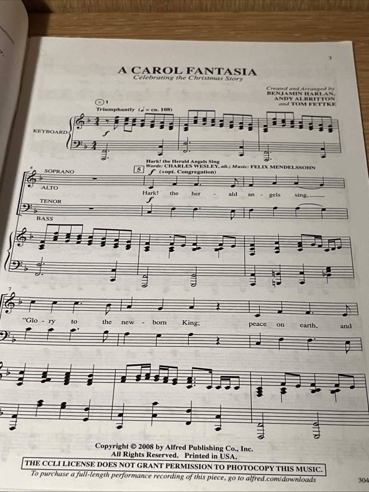 Lot Of 9 A Carol Fantasia: Celebrating the Christmas Story For SATB,Voices..