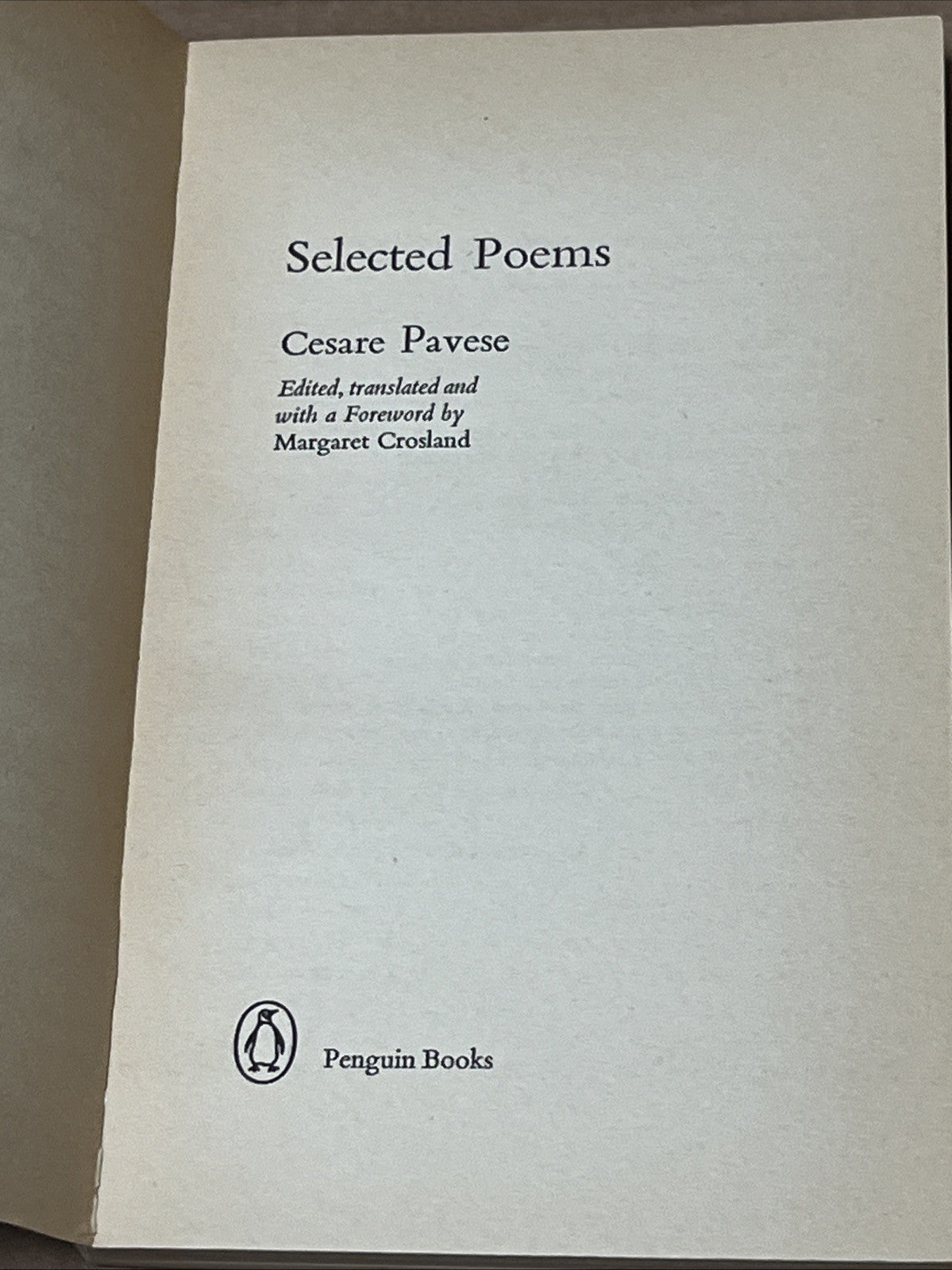 Cesare Pavese Selected Poems, Penguin Modern European Poets. Ex Library 1969