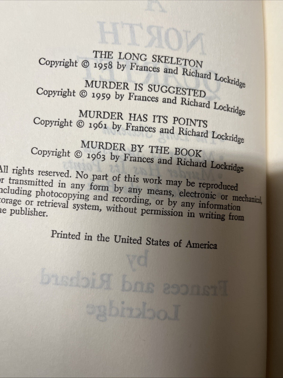 A North Quartet Frances And Richard Lockridge 1963 Book Club Edition HCDJ 