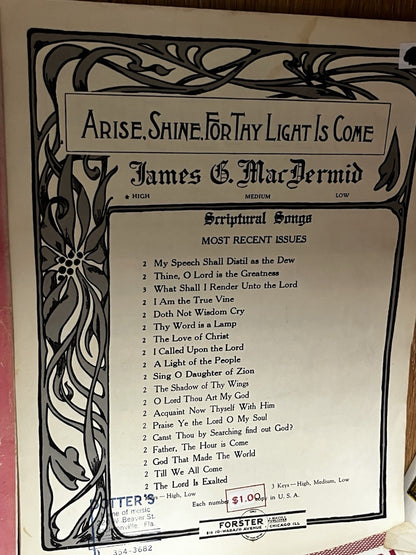 Music Sheets Antique Vintage Lot Of 14