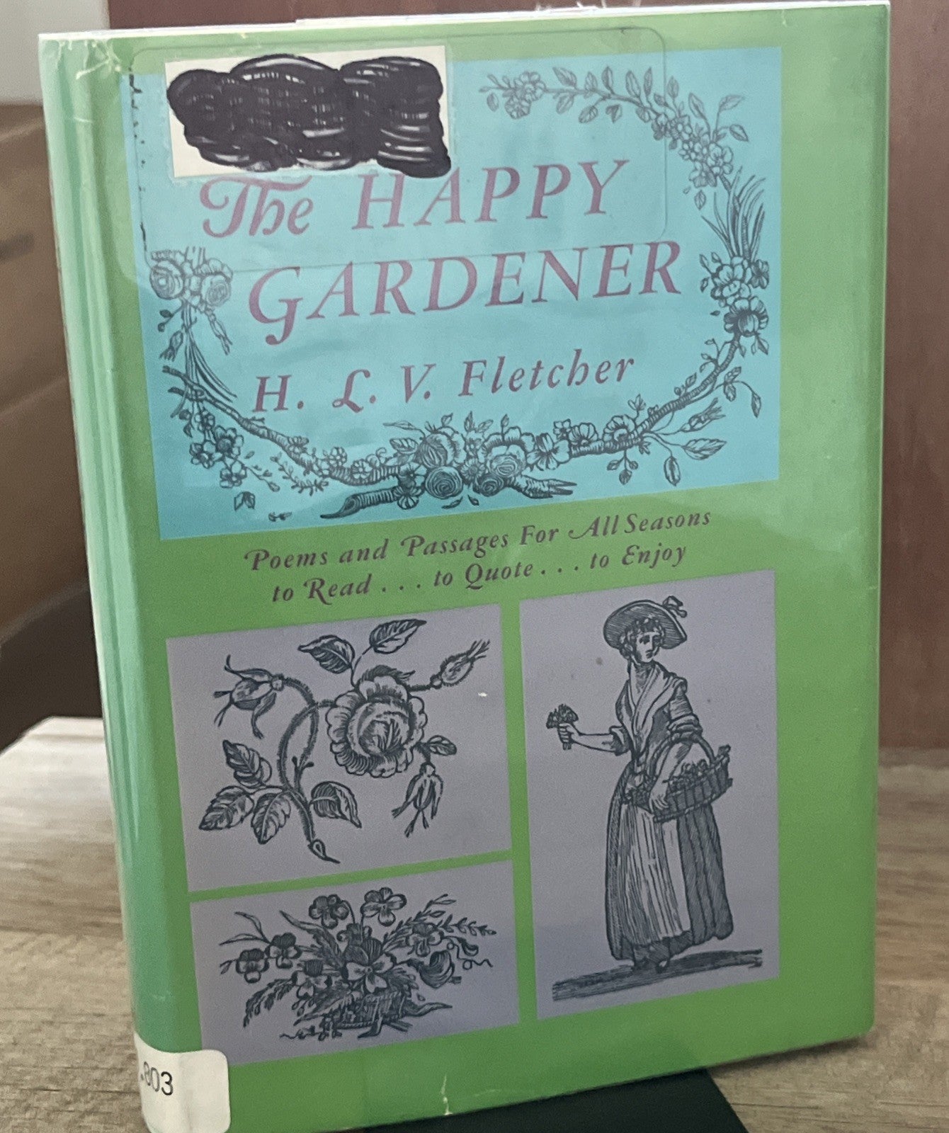 The Happy Gardener HLV Fletcher Poems Passages 1969 Hardcover w/ Thomas Bewick