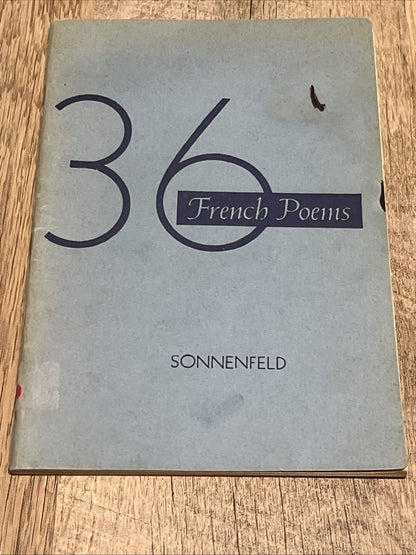 36 French Poems by Albert Sonnenfeld  1960 Pamphlet