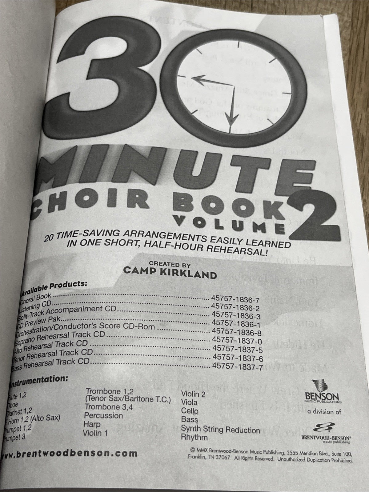 The 30 Minute Choir Book Vol 2 - Choral Book