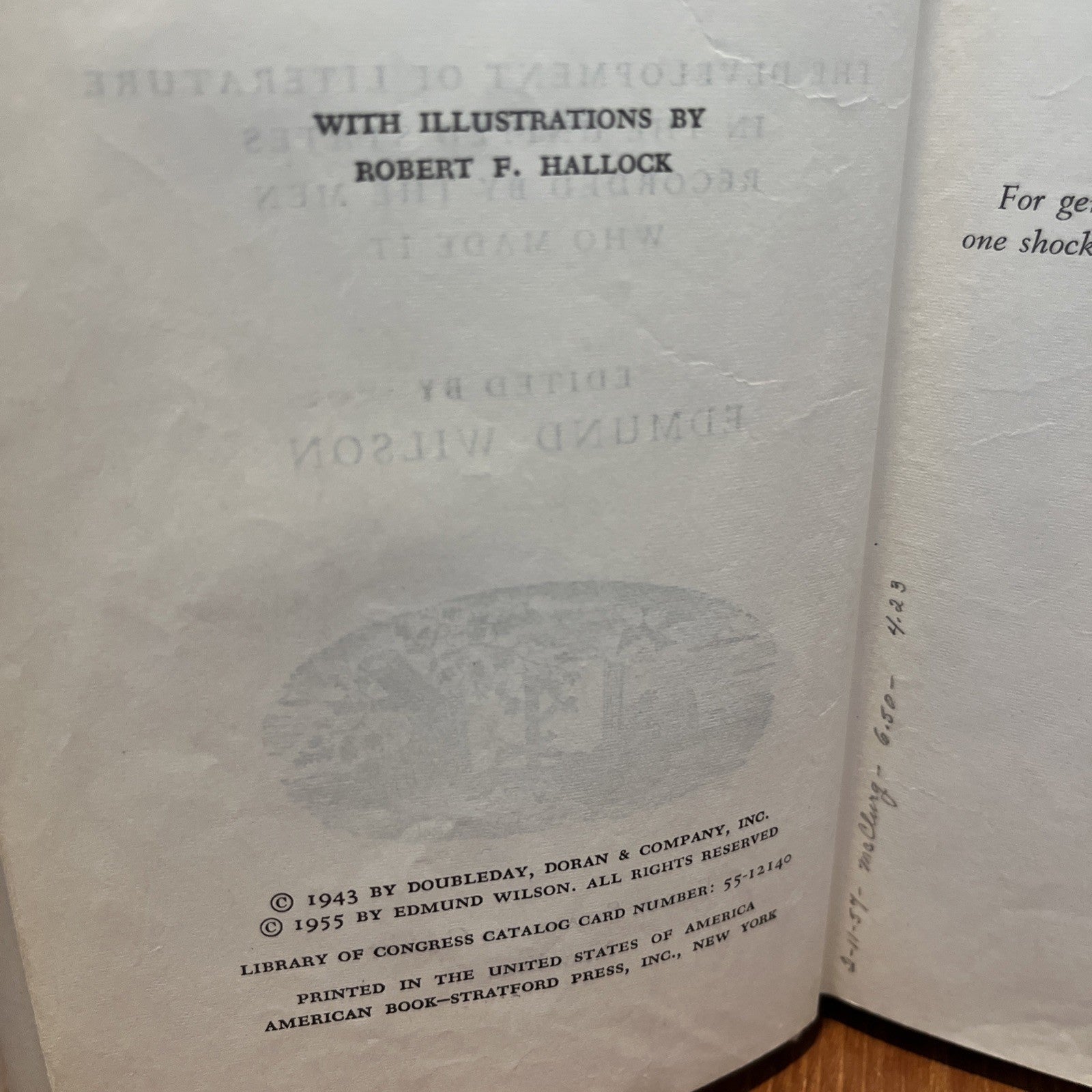 The Shock Of Recognition By Edmund Wilson (1955) Ex Lib