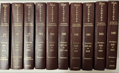 Vintage West Publishing Florida Statutes Annotated 10 Vol Set Random