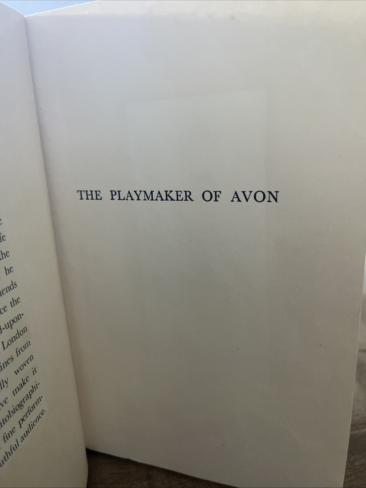 The Playmaker of Avon, by Charles Norman 1949