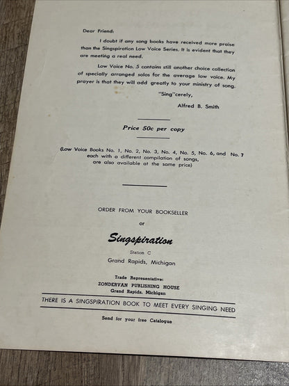 Low Voice No 5  Sheet Music Book  A Collection Of Gospel Songs Baritone ..