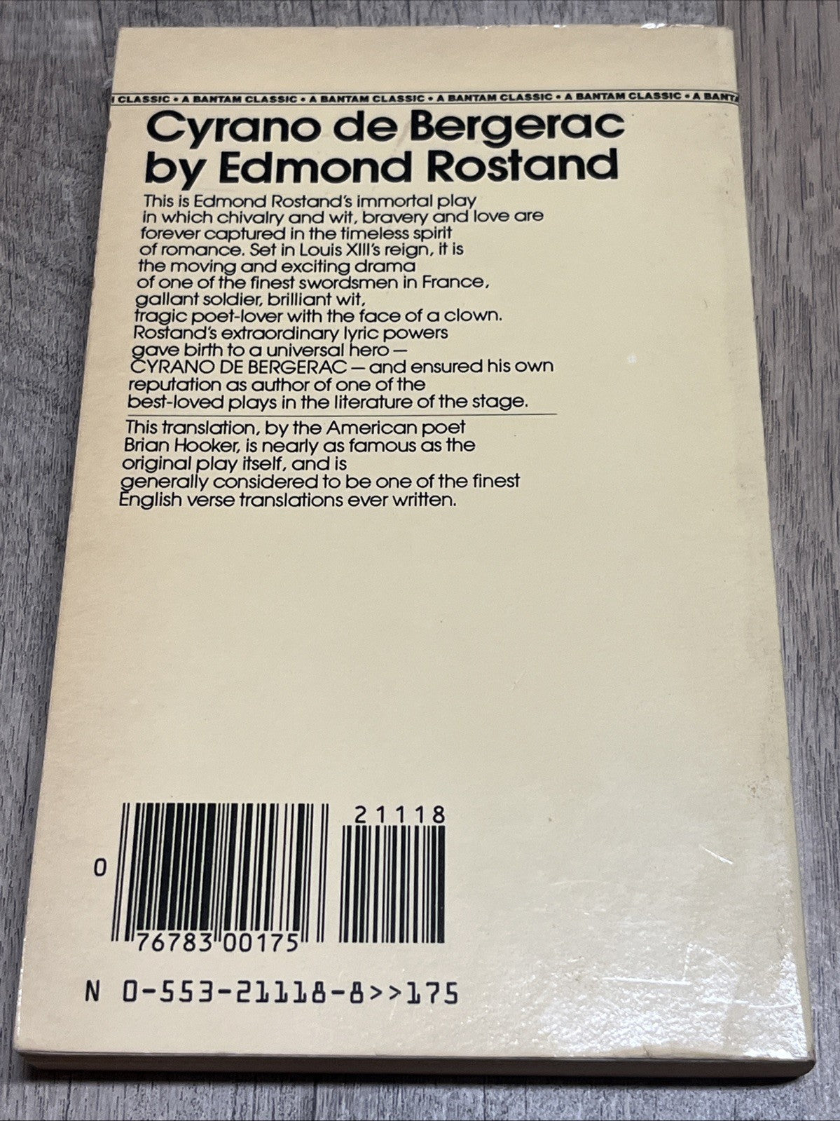 Cyrano De Bergerac By Edmond  Rostand 3rd Printing 1982