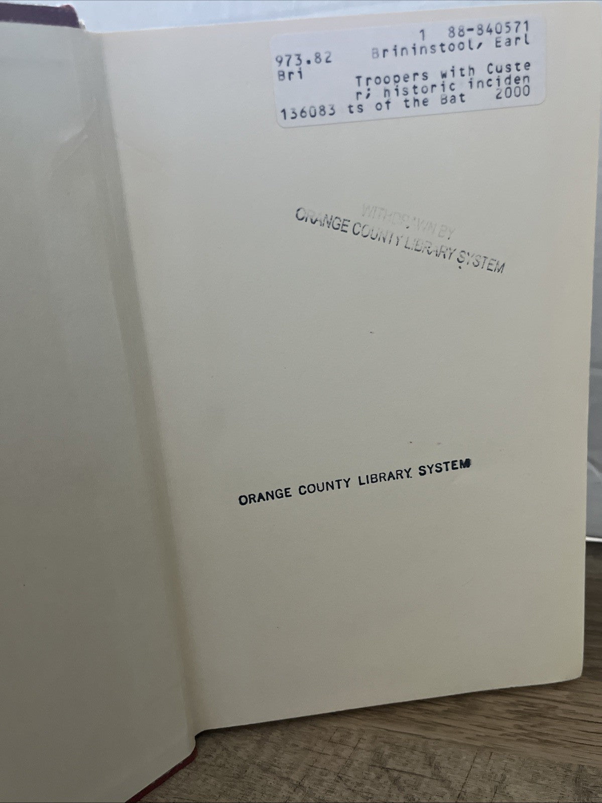 A TROOPER WITH CUSTER Hardcover by E. A. Brininstool 1975