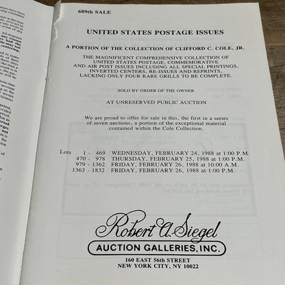 Robert A. Siegel Auction, Clifford C. Cole, Jr. Collection of U.S. Postage #639