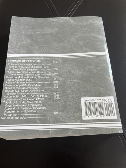 Federal Civil Judicial Procedure and Rules Revised 2022 Edition