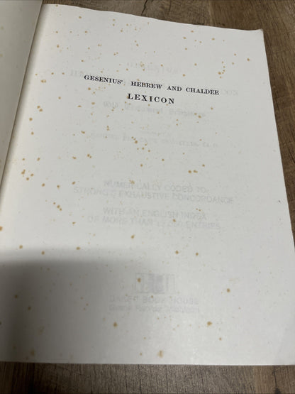 GESENIUS HEBREW-CHALDEE LEXICON TO THE OLD TESTAMENT H.W.F. Gesenius Hebrew & En