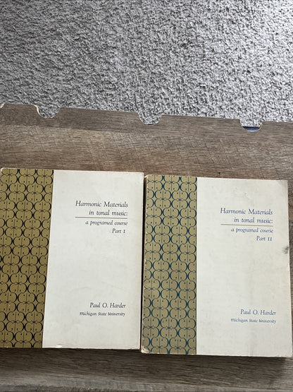 Harmony Materials in Tonal Music A Programed Course Part 1 & 2 By Paul O. Harder