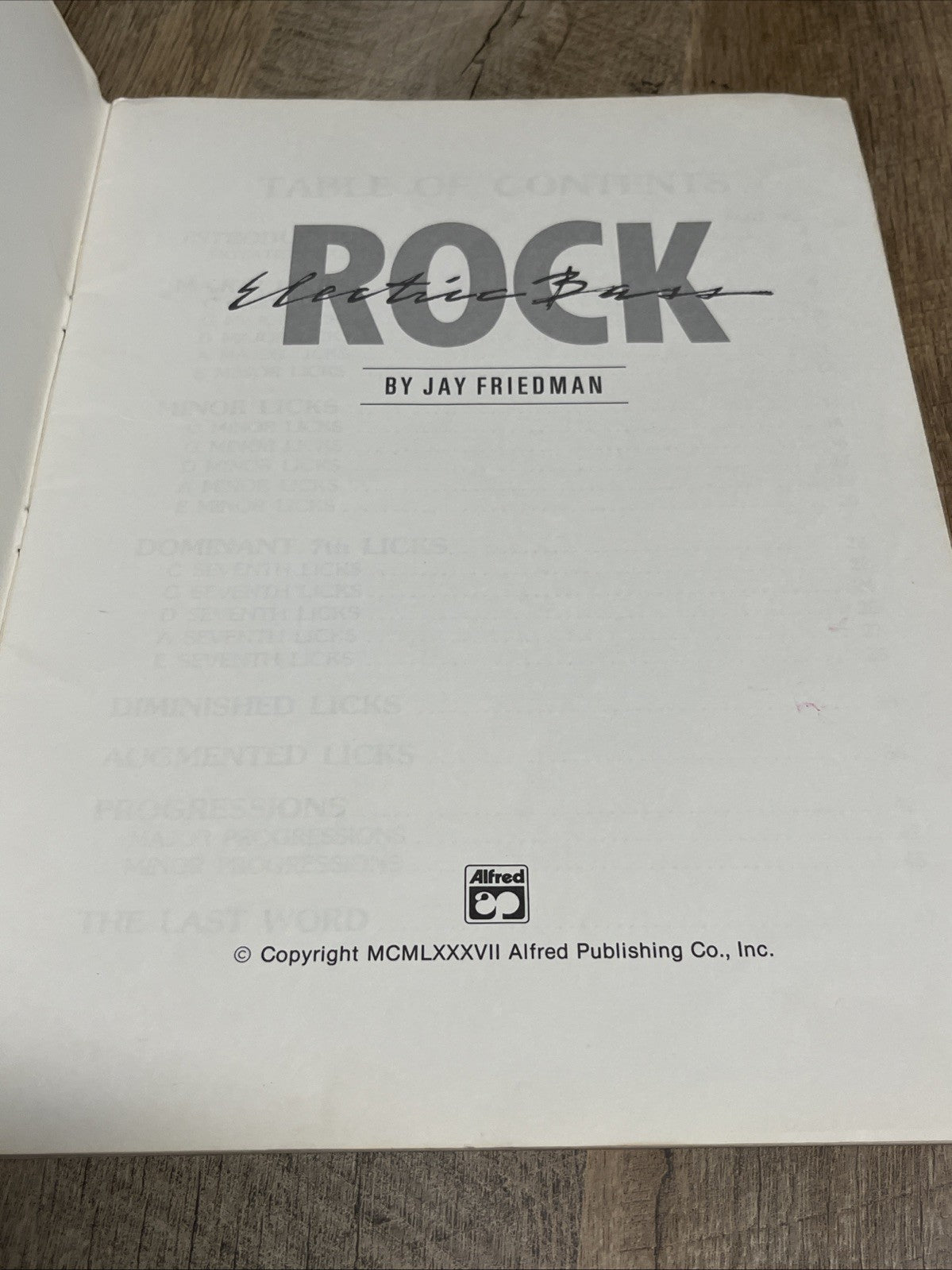 Electric Rock Bass Instruction Book Only By Jay Friedman
