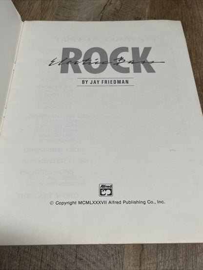Electric Rock Bass Instruction Book Only By Jay Friedman