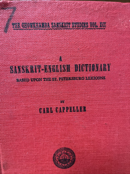 A Sanskrit-English Dictionary 1st India Edition