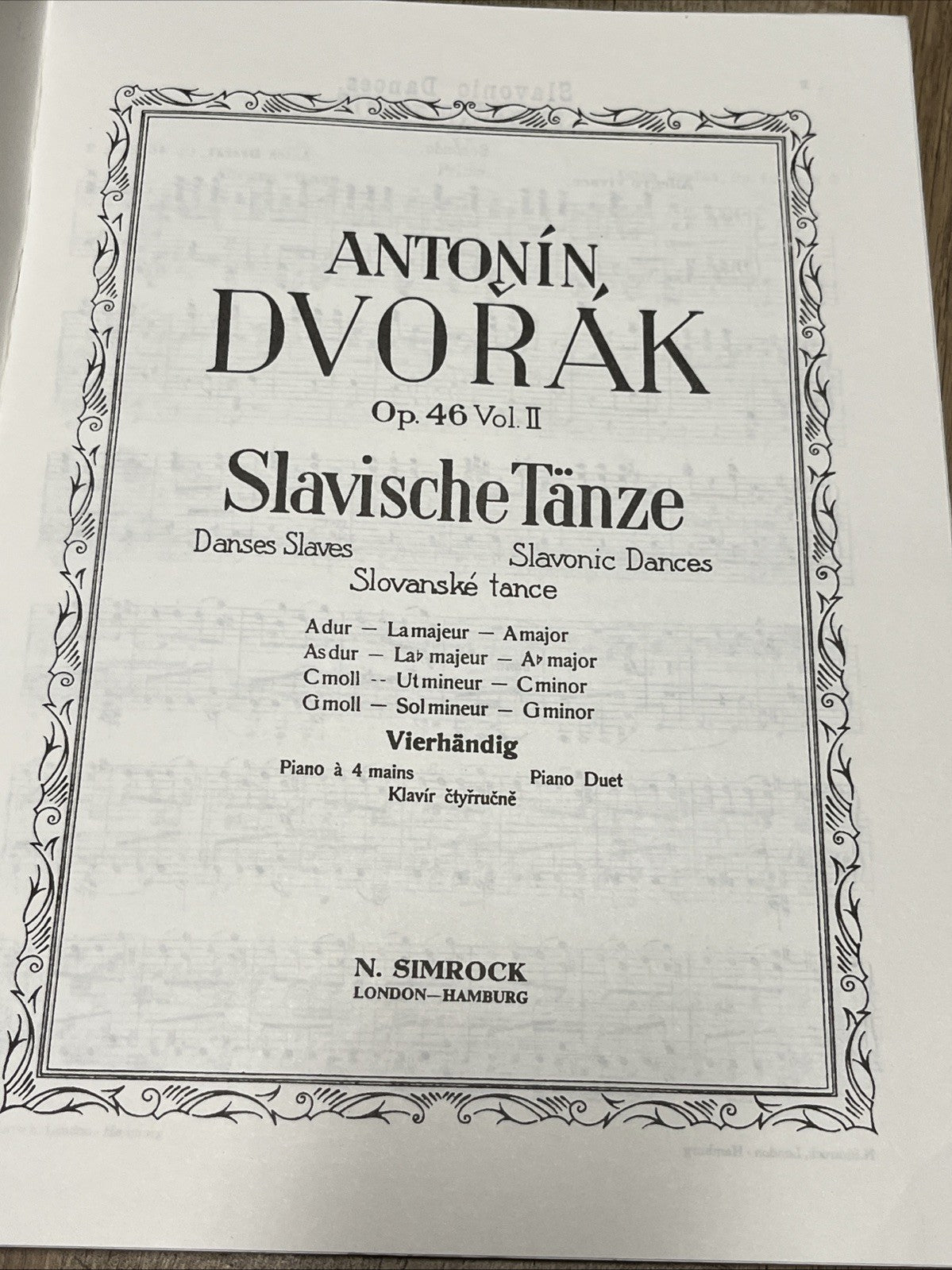 Dvořák Op. 46/11 Slavonic Dances Nos. 5-8 Piano duet Slawische Tänze Nr. 5-8
