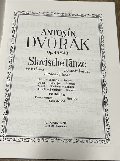 Dvořák Op. 46/11 Slavonic Dances Nos. 5-8 Piano duet Slawische Tänze Nr. 5-8