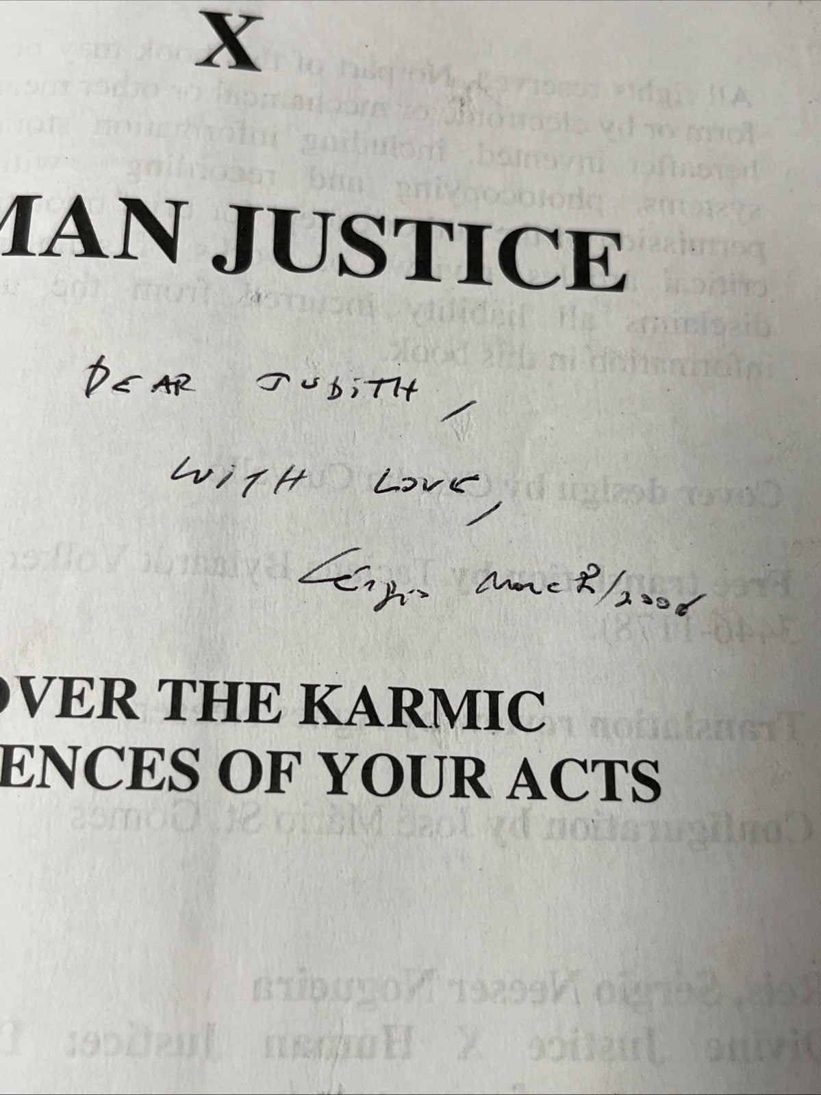 Divine Justice X Human Justice By Sergio Nogueira Reis SIGNED COPY 2001
