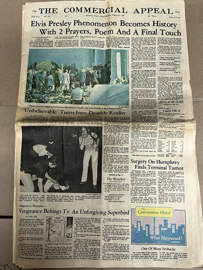 Elvis Presley Newspaper Death Memphis Press, 1977, AUG - 17, 18, 19, 21, 25 & 26