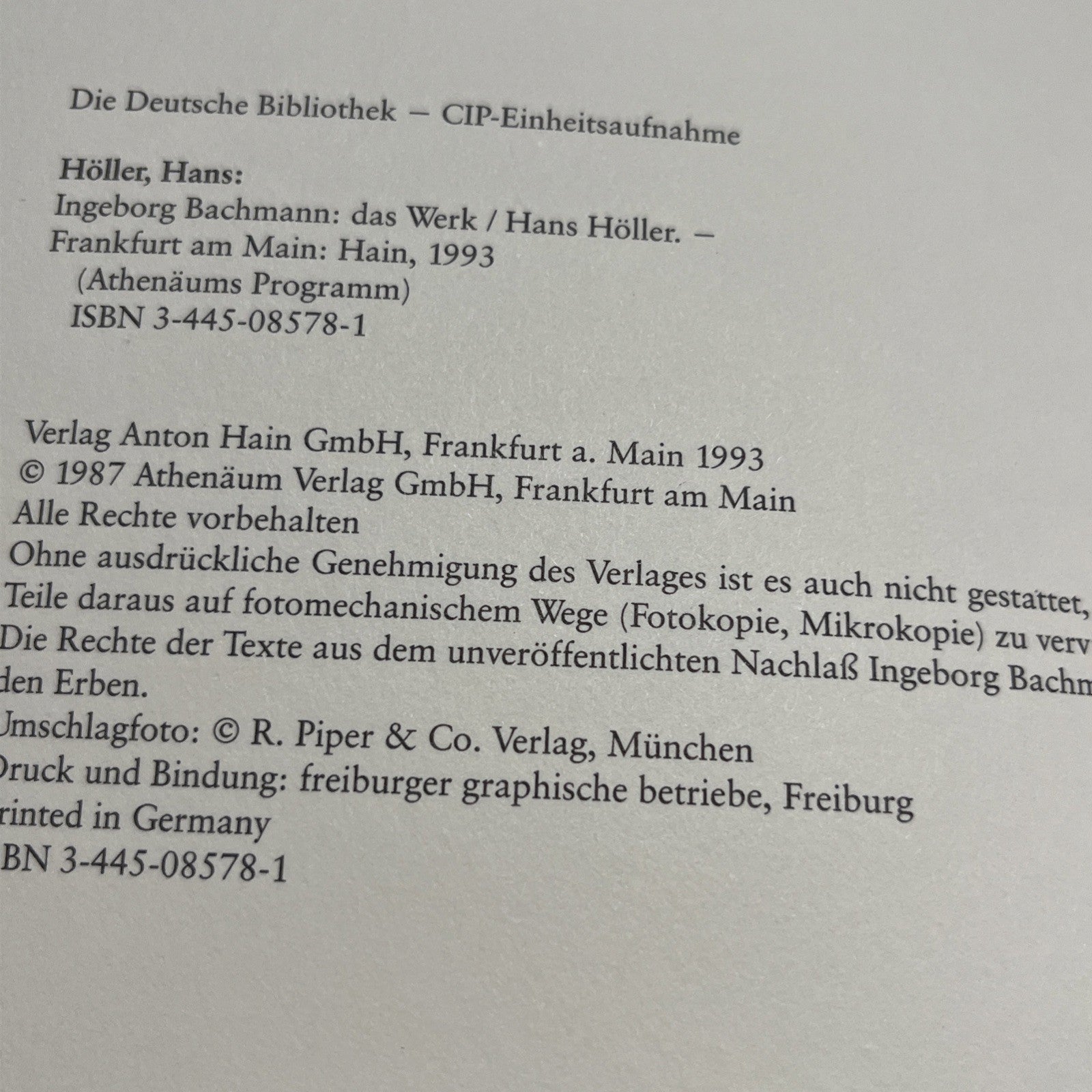 Ingeborg Bachmann Das Werk. Von den frühesten Gedichten bis zum "Todesarten"-Zyk