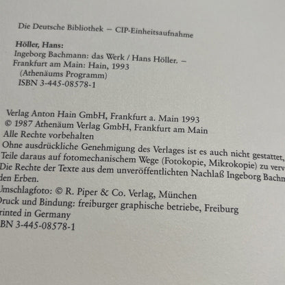 Ingeborg Bachmann Das Werk. Von den frühesten Gedichten bis zum "Todesarten"-Zyk