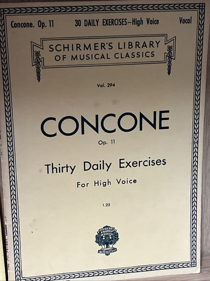 Lot of 2 Schirmer's Library of Musical Classics Sheet Music Concone $ Vaccai