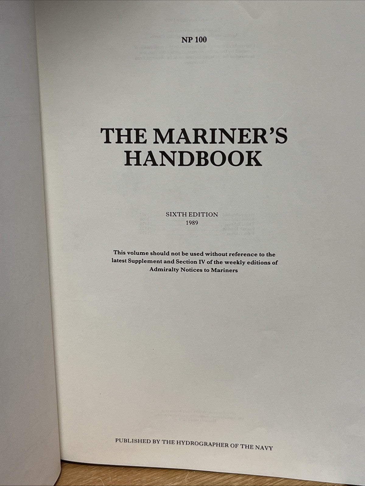 THE MARINER'S HANDBOOK 6th Edition 1989