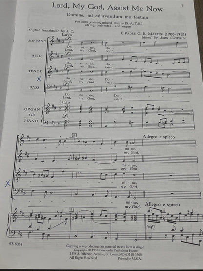 Lord, My God Assist Me Now sheet music Solo Voices SATB Strings,Organ 1958