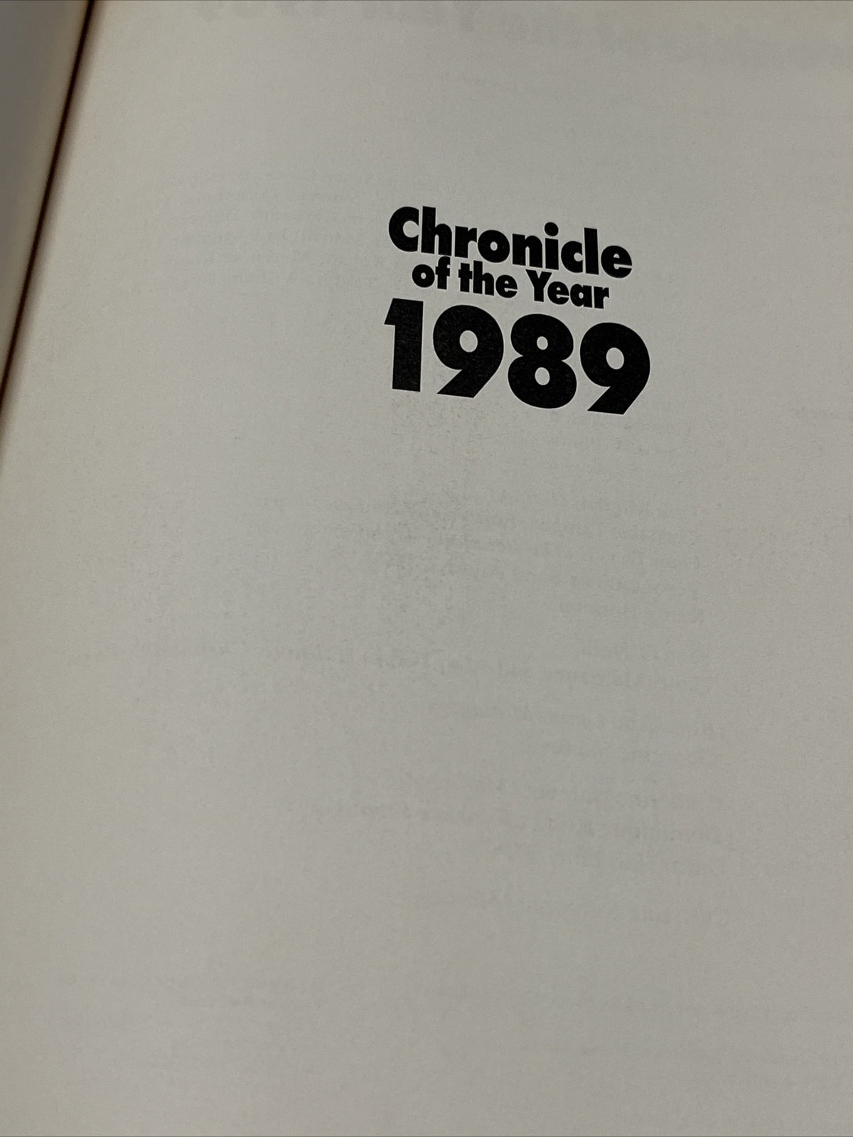 CHRONICLE OF THE YEAR 1989 Clifton Daniel